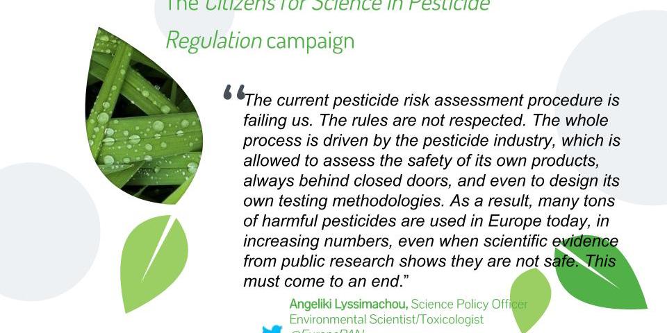 Citizens for science in pesticid regulation campaign Transparency, regulation, risk assessments